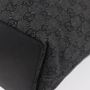 GUCCI GG Canvas Tote Bag Black Silver 31243 Auth 176607-11