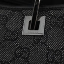 GUCCI GG Canvas Tote Bag Black Silver 31243 Auth 176607-14