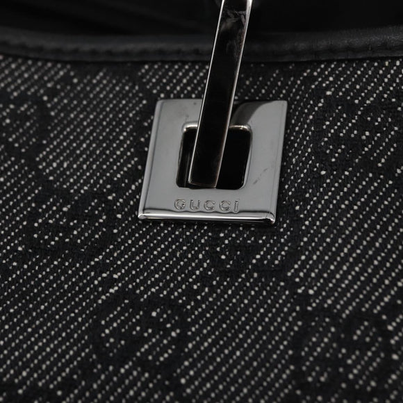 GUCCI GG Canvas Tote Bag Black Silver 31243 Auth 176607