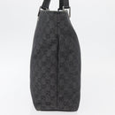 GUCCI GG Canvas Tote Bag Black Silver 31243 Auth 176607-5