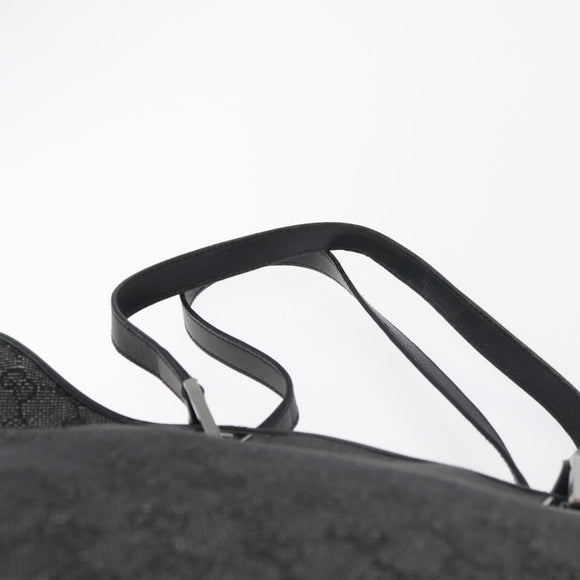 GUCCI GG Canvas Tote Bag Black Silver 31243 Auth 176607