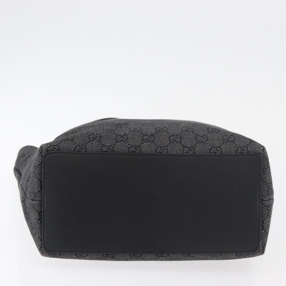 GUCCI GG Canvas Tote Bag Black Silver 31243 Auth 176607