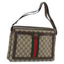 GUCCI GG Supreme Web Sherry Line Bag PVC Beige Gold 14 02 013 Auth 176608-1