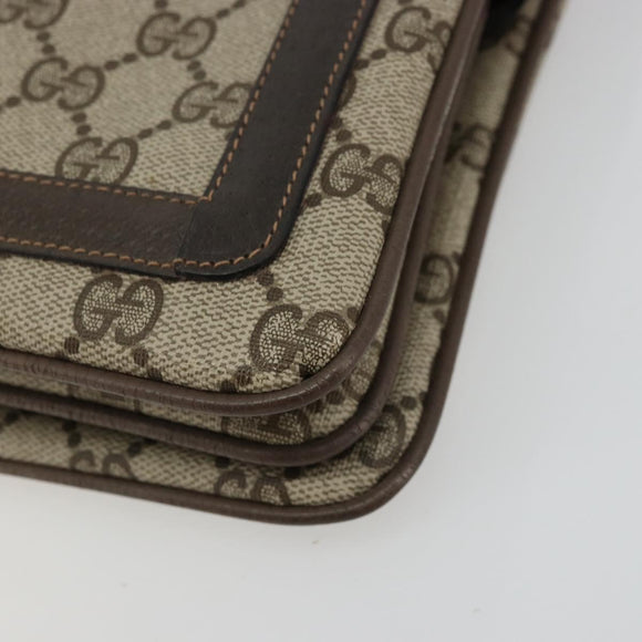 GUCCI GG Supreme Web Sherry Line Bag PVC Beige Gold 14 02 013 Auth 176608