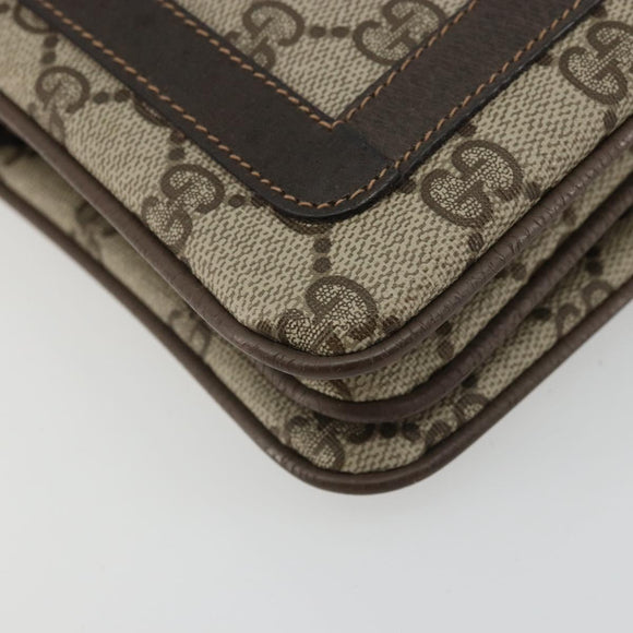 GUCCI GG Supreme Web Sherry Line Bag PVC Beige Gold 14 02 013 Auth 176608