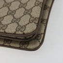 GUCCI GG Supreme Web Sherry Line Bag PVC Beige Gold 14 02 013 Auth 176608-15