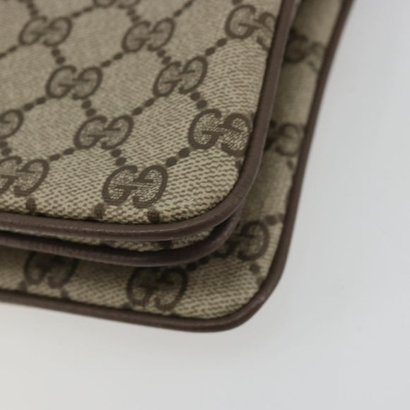 GUCCI GG Supreme Web Sherry Line Bag PVC Beige Gold 14 02 013 Auth 176608
