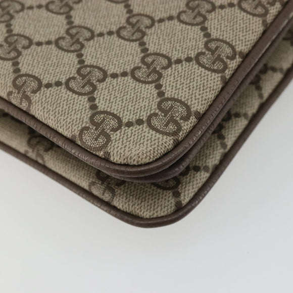 GUCCI GG Supreme Web Sherry Line Bag PVC Beige Gold 14 02 013 Auth 176608