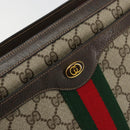 GUCCI GG Supreme Web Sherry Line Bag PVC Beige Gold 14 02 013 Auth 176608-17