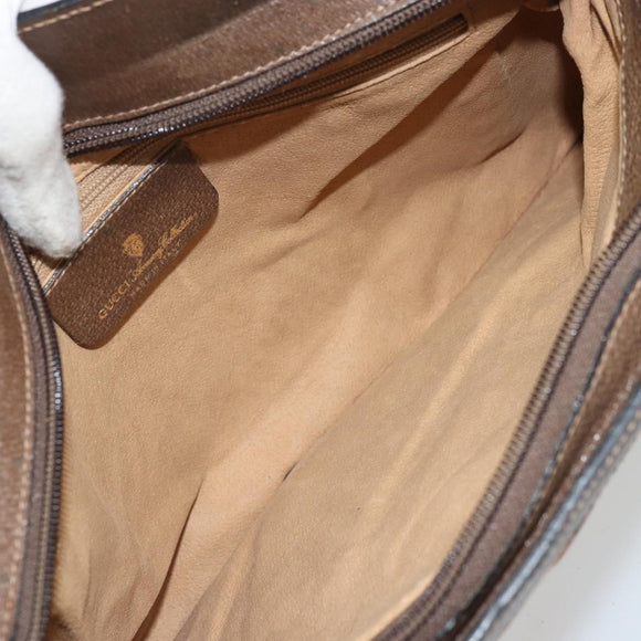 GUCCI GG Supreme Web Sherry Line Bag PVC Beige Gold 14 02 013 Auth 176608