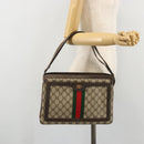GUCCI GG Supreme Web Sherry Line Bag PVC Beige Gold 14 02 013 Auth 176608-24