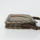 GUCCI GG Supreme Web Sherry Line Bag PVC Beige Gold 14 02 013 Auth 176608-3