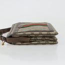 GUCCI GG Supreme Web Sherry Line Bag PVC Beige Gold 14 02 013 Auth 176608-4