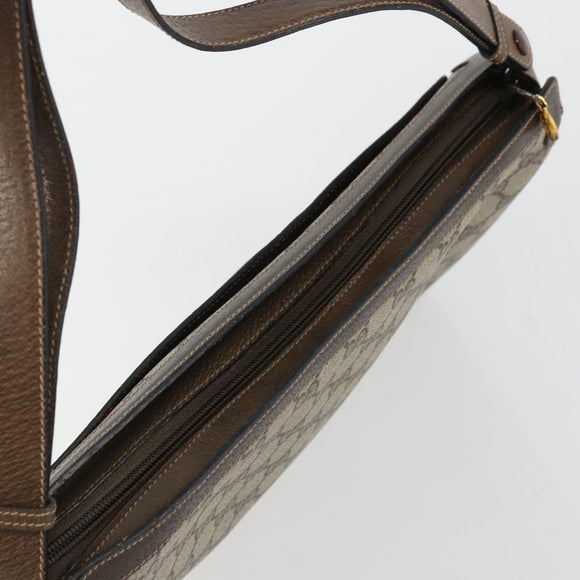 GUCCI GG Supreme Web Sherry Line Bag PVC Beige Gold 14 02 013 Auth 176608