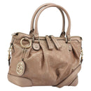 GUCCI GG Canvas Guccissima Sukey Bag Leather 2way Pink Gold 247902 Auth 176609-1
