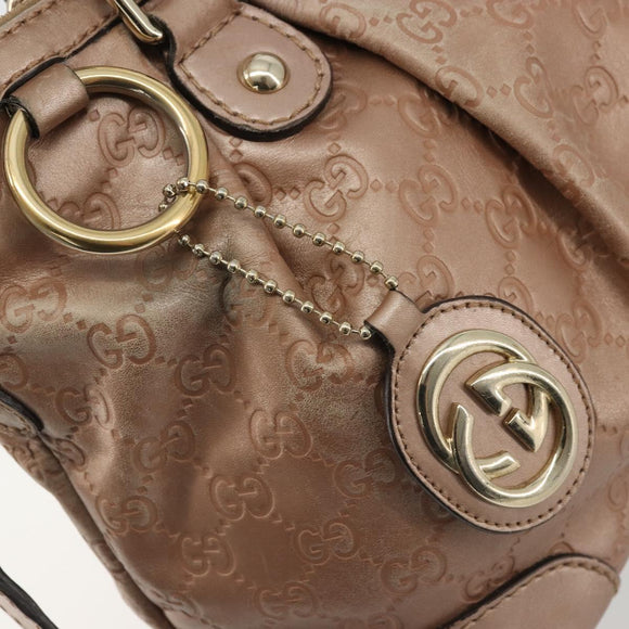 GUCCI GG Canvas Guccissima Sukey Bag Leather 2way Pink Gold 247902 Auth 176609