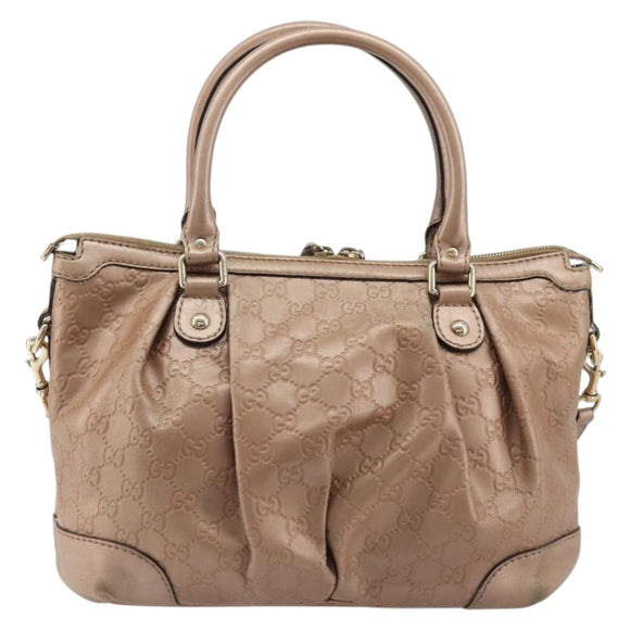 GUCCI GG Canvas Guccissima Sukey Bag Leather 2way Pink Gold 247902 Auth 176609