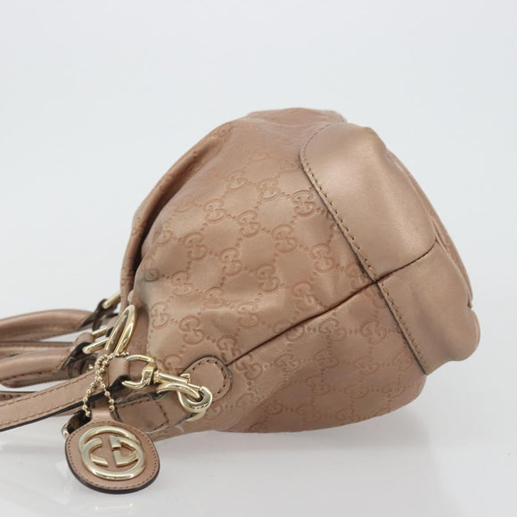 GUCCI GG Canvas Guccissima Sukey Bag Leather 2way Pink Gold 247902 Auth 176609