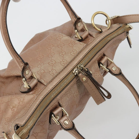 GUCCI GG Canvas Guccissima Sukey Bag Leather 2way Pink Gold 247902 Auth 176609