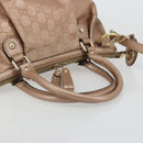 GUCCI GG Canvas Guccissima Sukey Bag Leather 2way Pink Gold 247902 Auth 176609-7