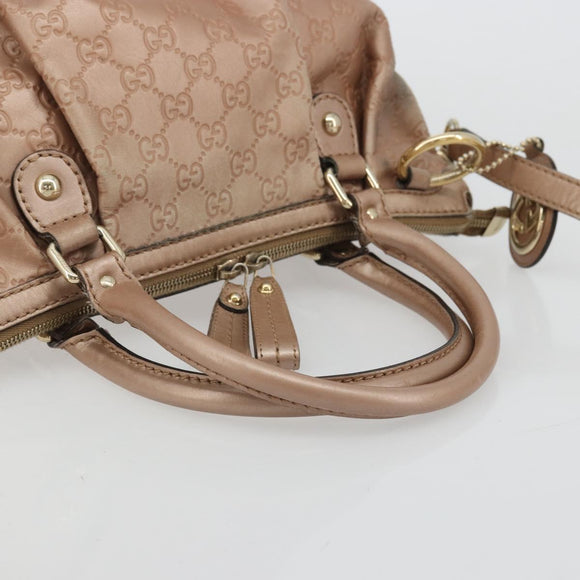 GUCCI GG Canvas Guccissima Sukey Bag Leather 2way Pink Gold 247902 Auth 176609