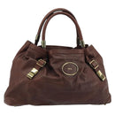 Chloe Shoulder Bag Leather Brown Gold Auth 176610-1