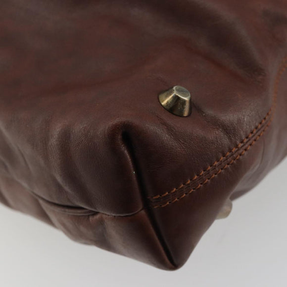 Chloe Shoulder Bag Leather Brown Gold Auth 176610