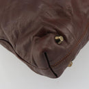 Chloe Shoulder Bag Leather Brown Gold Auth 176610-13