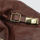 Chloe Shoulder Bag Leather Brown Gold Auth 176610-14