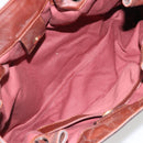 Chloe Shoulder Bag Leather Brown Gold Auth 176610-17