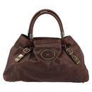 Chloe Shoulder Bag Leather Brown Gold Auth 176610-2
