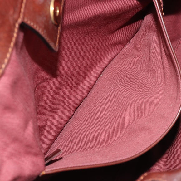 Chloe Shoulder Bag Leather Brown Gold Auth 176610