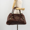 Chloe Shoulder Bag Leather Brown Gold Auth 176610-22