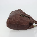 Chloe Shoulder Bag Leather Brown Gold Auth 176610-4