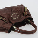 Chloe Shoulder Bag Leather Brown Gold Auth 176610-6