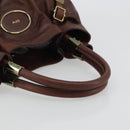 Chloe Shoulder Bag Leather Brown Gold Auth 176610-7