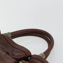 Chloe Shoulder Bag Leather Brown Gold Auth 176610-8