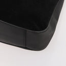 GUCCI Bamboo Shoulder Bag Suede Black Gold 001 1577 Auth 176611-14