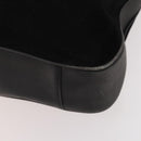 GUCCI Bamboo Shoulder Bag Suede Black Gold 001 1577 Auth 176611-16