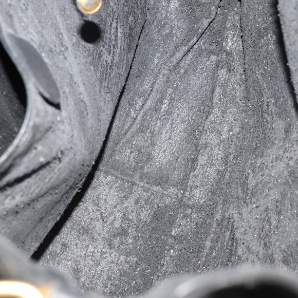 GUCCI Bamboo Shoulder Bag Suede Black Gold 001 1577 Auth 176611