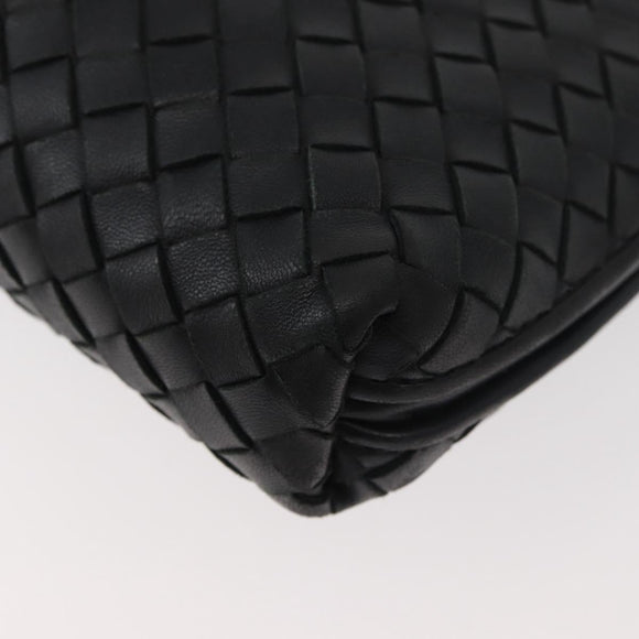 BOTTEGA VENETA INTRECCIATO Schultertasche Leder Schwarz 245354 Auth 176616