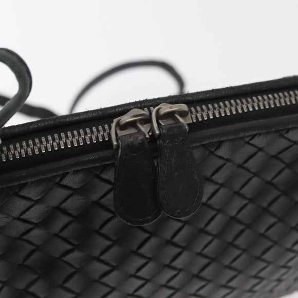 BOTTEGA VENETA INTRECCIATO Schultertasche Leder Schwarz 245354 Auth 176616