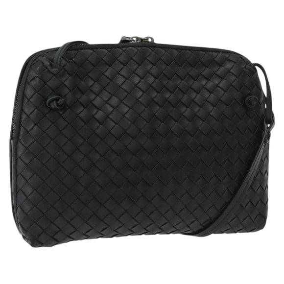 BOTTEGA VENETA INTRECCIATO Schultertasche Leder Schwarz 245354 Auth 176616