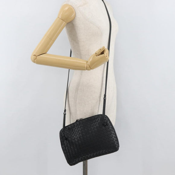 BOTTEGA VENETA INTRECCIATO Schultertasche Leder Schwarz 245354 Auth 176616