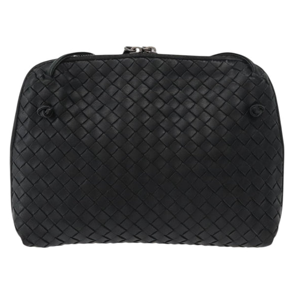 BOTTEGA VENETA INTRECCIATO Schultertasche Leder Schwarz 245354 Auth 176616