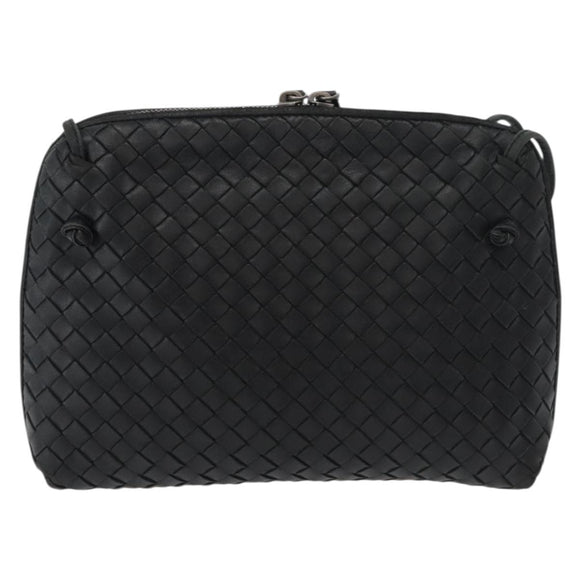 BOTTEGA VENETA INTRECCIATO Schultertasche Leder Schwarz 245354 Auth 176616