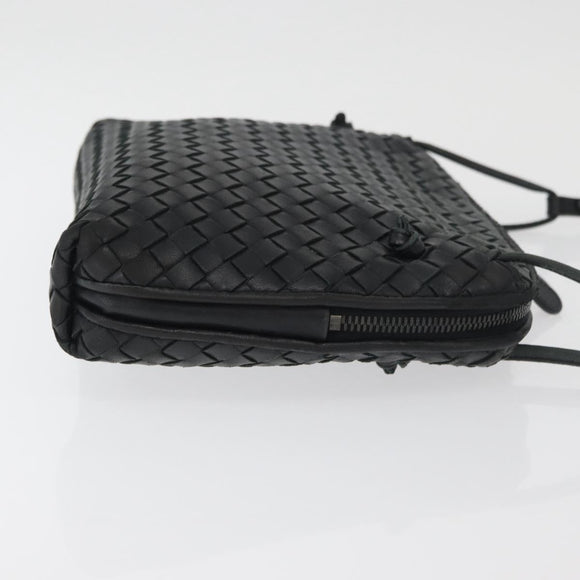 BOTTEGA VENETA INTRECCIATO Schultertasche Leder Schwarz 245354 Auth 176616