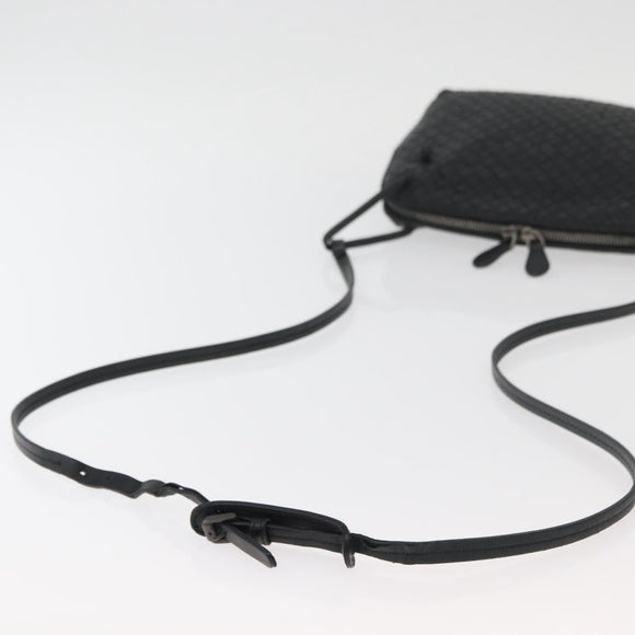 BOTTEGA VENETA INTRECCIATO Schultertasche Leder Schwarz 245354 Auth 176616