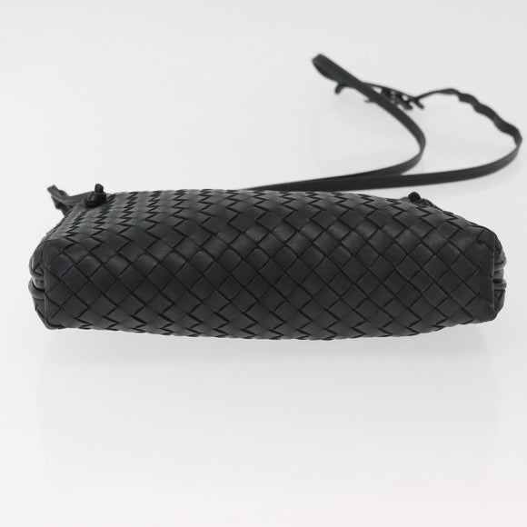 BOTTEGA VENETA INTRECCIATO Schultertasche Leder Schwarz 245354 Auth 176616