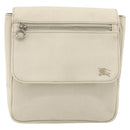 BURBERRY Blue Label Shoulder Bag Canvas Beige Silver Auth 176617-13